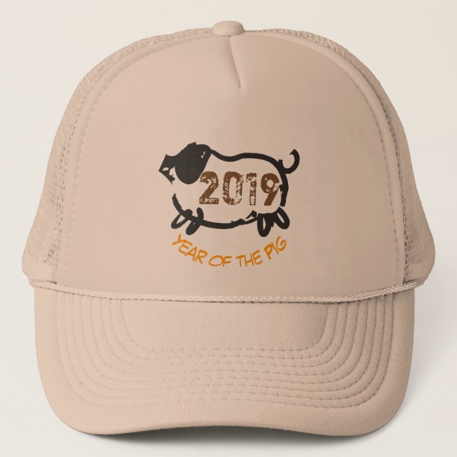 2019 Chinese Year of The Pig trucker Hat (Front)
