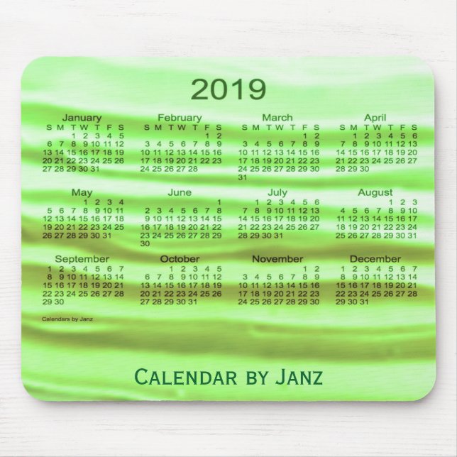 2019 Key Lime Frosting Calendar by Janz Mouse Pad (Front)