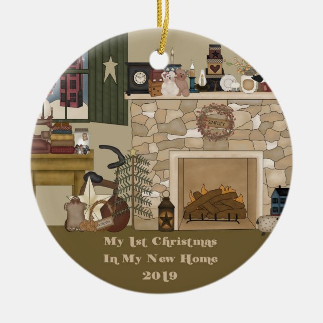 2019 My New Home Christmas Ceramic Tree Decoration (Front)