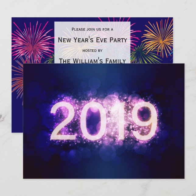 2019 New Year Party Invitation (Front/Back)