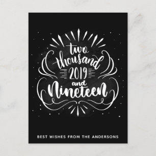 2019 new year wishes personalised postcard