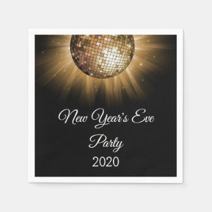 2019 New Year's Eve Party Gold Disco Ball Napkin