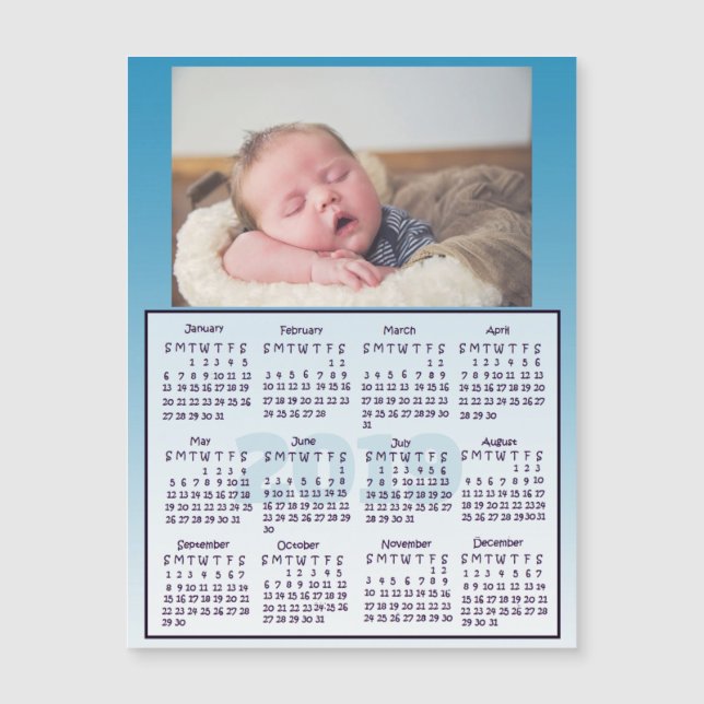 2019 Personalised Photo Mini Magnet Calendars (Front)