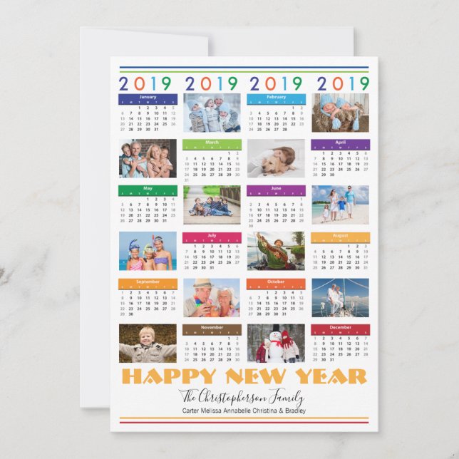 2019 Photo Collage HAPPY NEW YEAR Holiday (Front)