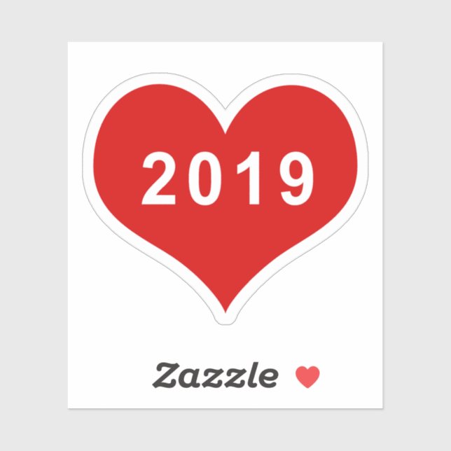 2019 Red Love Heart Vinyl Sticker (Sheet)