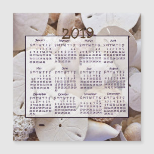 2019 Shells Sand Dollar Mini Magnet Calendars