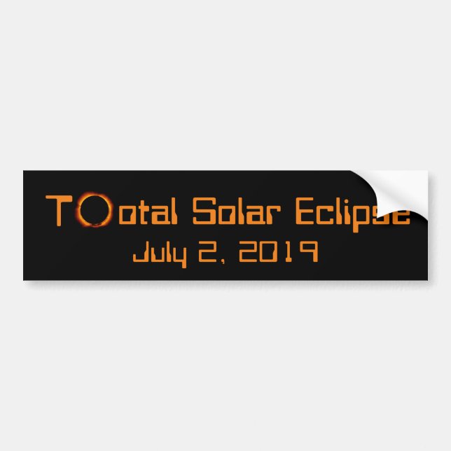 2019 Total Solar Eclipse Bumper Sticker (Front)