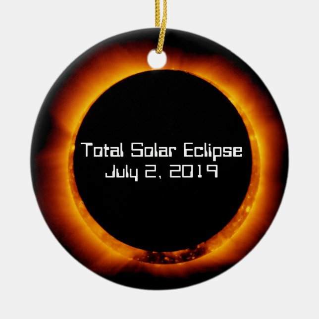 2019 Total Solar Eclipse Ceramic Tree Decoration (Front)