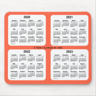 2020-2023 Tomato Red 4 Year Calendar by Janz Mouse Pad