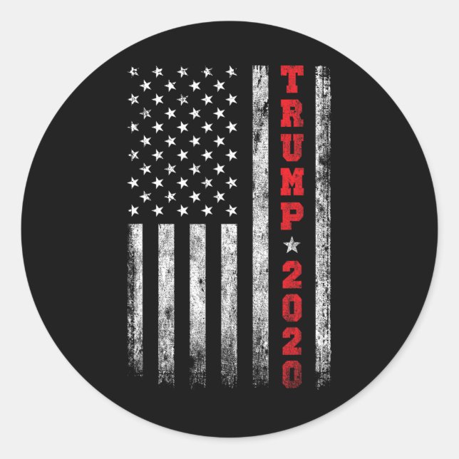 2020 American Flag Vintage  Classic Round Sticker (Front)