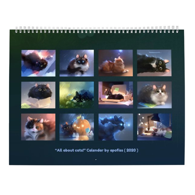 2020 Calendar - All about cats! (Back)