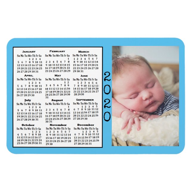 2020 Calendar Magnet Custom Color Photo Magnet (Horizontal)
