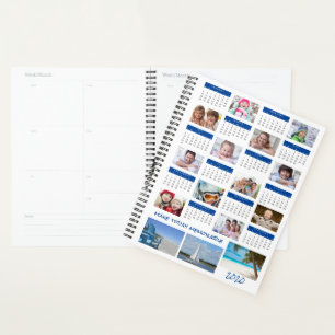 2020 Calendar Photo Collage Blue Planner