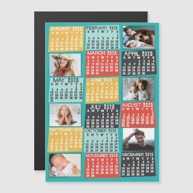 2020 Calendar (See Description for New Version) Magnetic Invitation (Front/Back)