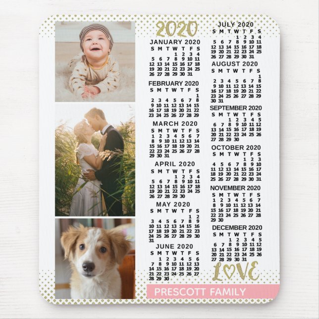 2020 Calendar (See Description for New Version) Mouse Pad (Front)