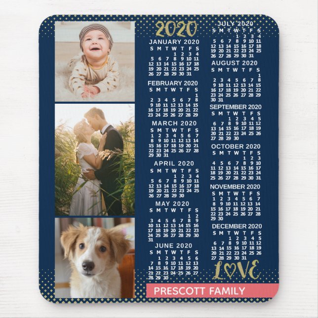 2020 Calendar (See Description for New Version) Mouse Pad (Front)
