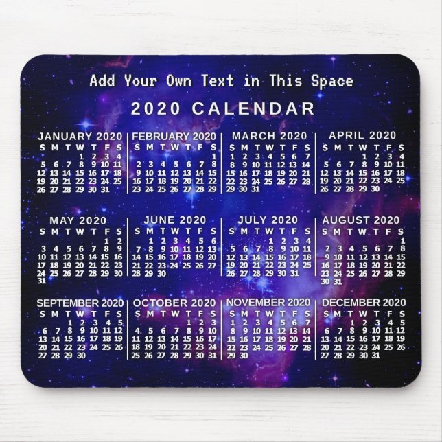 2020 Calendar (See Description for New Version)  Mouse Pad (Front)