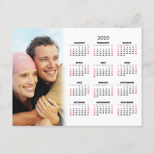 2020 Calendar Your Photo Holiday Postcard