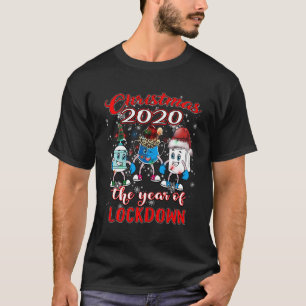 2020 Christmas Quarantine Lockdown Santa Mask Toil T-Shirt