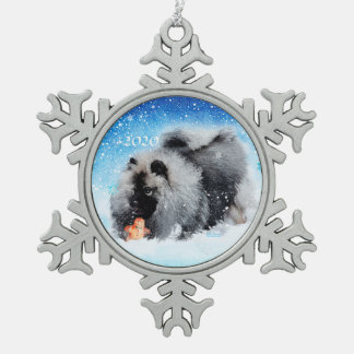 2020 Collectable Keeshond Pewter Ornament