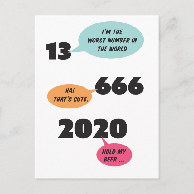 2020 Competes for Worst Number in the World Postcard (Front)