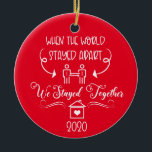 2020 Covid Couple Romantic Christmas Ceramic Tree Decoration<br><div class="desc">When the world stayed apart,  we stayed together. Get one as a gift.</div>