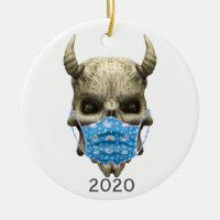 2020 Covid Demon Skull with Face mask Goth