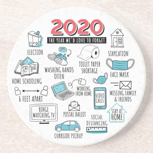 2020 COVID Quarantine Activities Commemorative Coaster (Front)