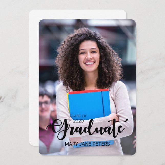 2020 Customisable Name Graduate Photo Announcement (Front/Back)