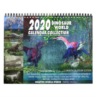 2020 DINOSAUR WORLD CALENDAR: Kids Calendar Print