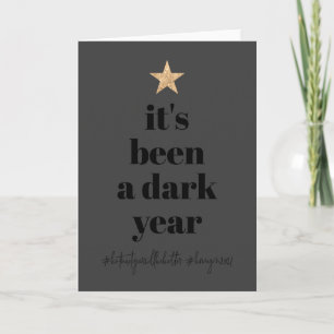 2020 Do-over Humour Typo Gold Star Tree Holiday Card