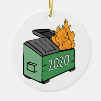 2020 Dumpster Fire Ceramic Tree Decoration