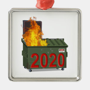 2020 Dumpster Fire Metal Tree Decoration
