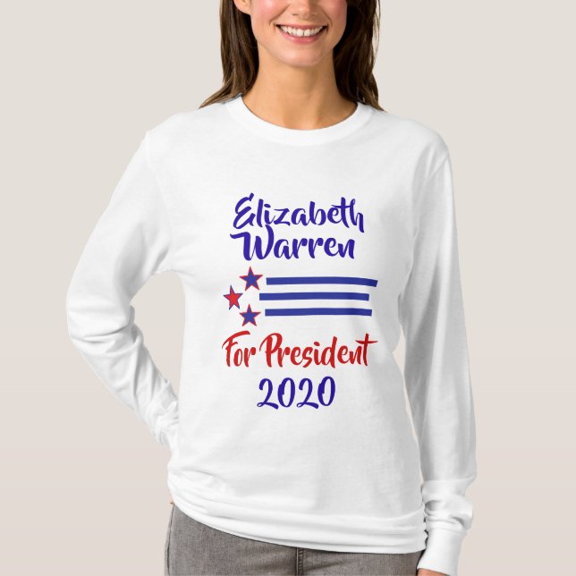2020 Election Elizabeth Warren Support T-Shirt (Front)