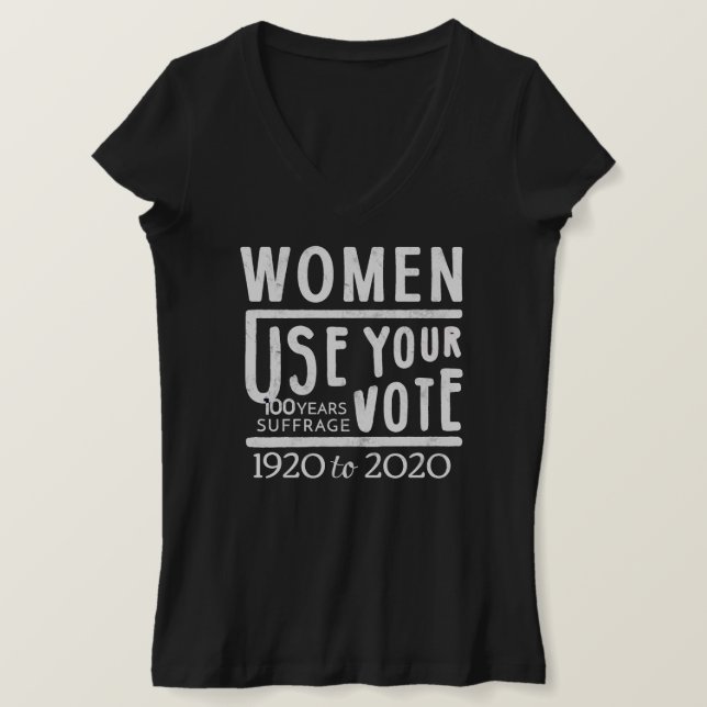 2020 Election Women Vote Rights Anniversary V-Neck T-Shirt (Design Front)
