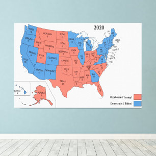 2020 Electoral College US Election Map 60x40 inch Photo Print