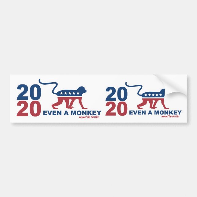 2020 Even a monkey for US president. Bumper Sticker (Front)