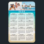 2020 Full Year Two Photos Magnetic Calendar 4x6 Magnet<br><div class="desc">Create your own 2020 full year magnetic calendar for a refrigerator with two personal photos. Easy to customise 4x6 inches template calendar with an ocean on a background is a cute gift idea for family, friends, colleagues. Appropriate for the Christmas, New Year or any occasions, and it's a practical keepsake....</div>
