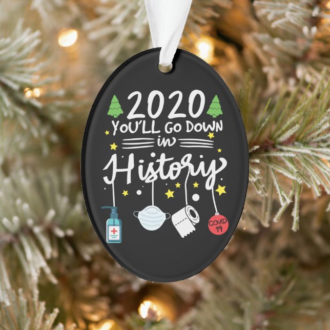 2020 Go Down in History | Toilet Paper and Mask Ornament (Tree)