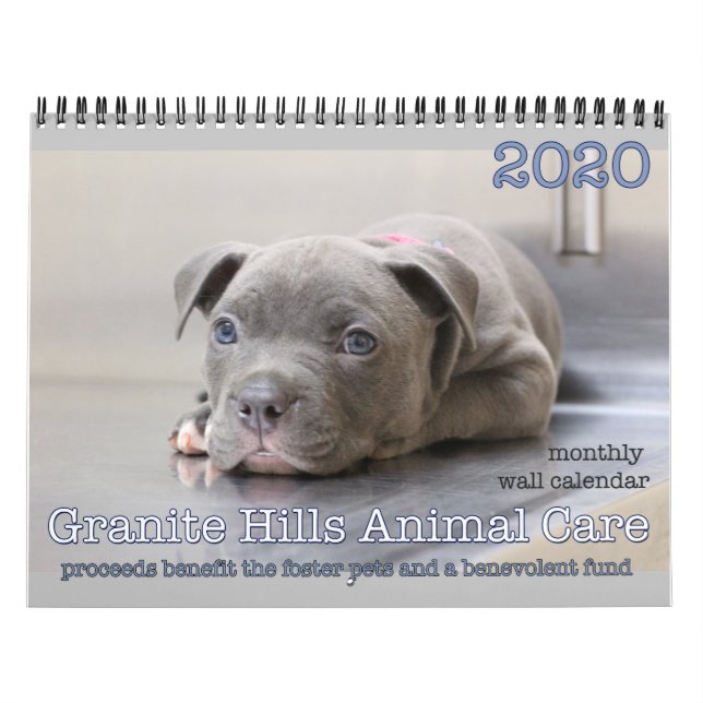 2020 Granite Hills Animal Care Wall calendar (Cover)