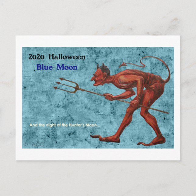 2020 Halloween Blue Moon Devil Postcard (Front)