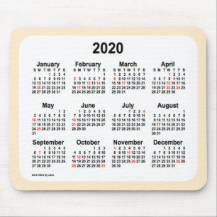 2020 Holiday Calendar by Janz Almond Mouse Pad