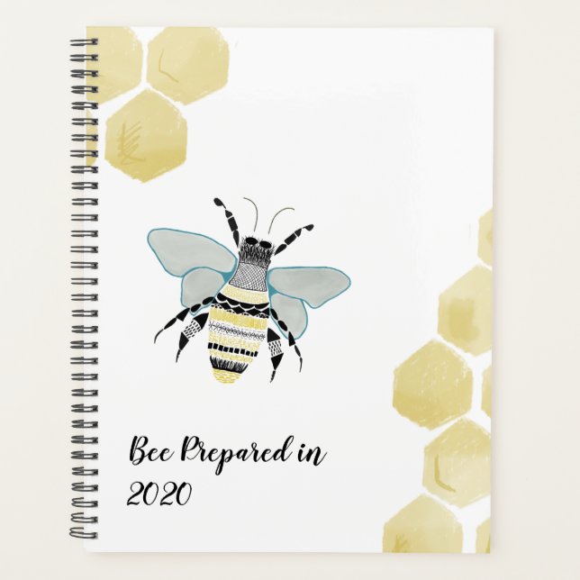 2020 Honey Bee Zen Doodle Planner Personalise (Front)