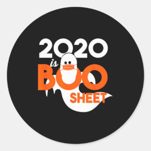 2020 is boo sheet ghost halloween classic round sticker