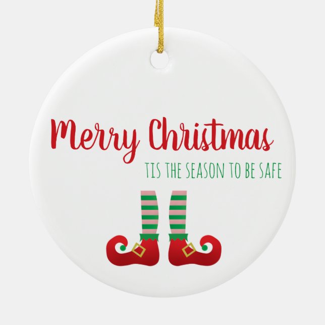 2020 Is Elfed Up Funny Christmas Saying Green Ceramic Tree Decoration (Back)