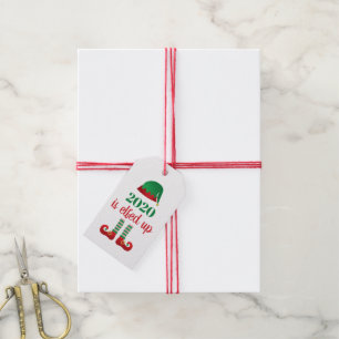 2020 Is Elfed Up Funny Christmas Saying Pattern Gift Tags