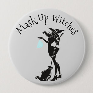 2020 Mask Up Witches Halloween 10 Cm Round Badge