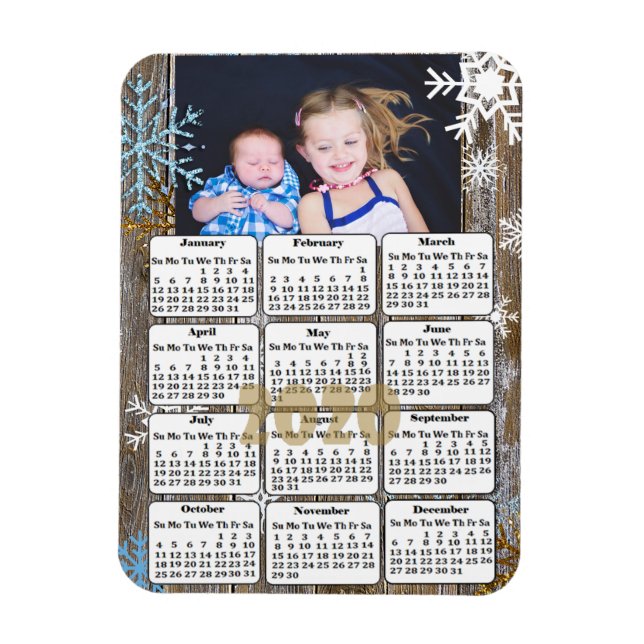 2020 MINI Calendar Magnets with your Family Photo (Vertical)