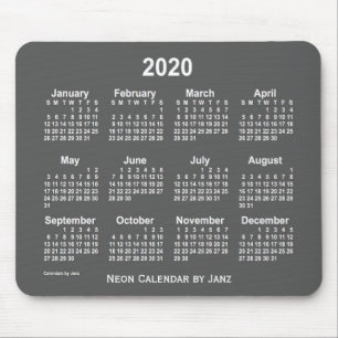 2020 Neon Charcoal Calendar by Janz Mouse Pad