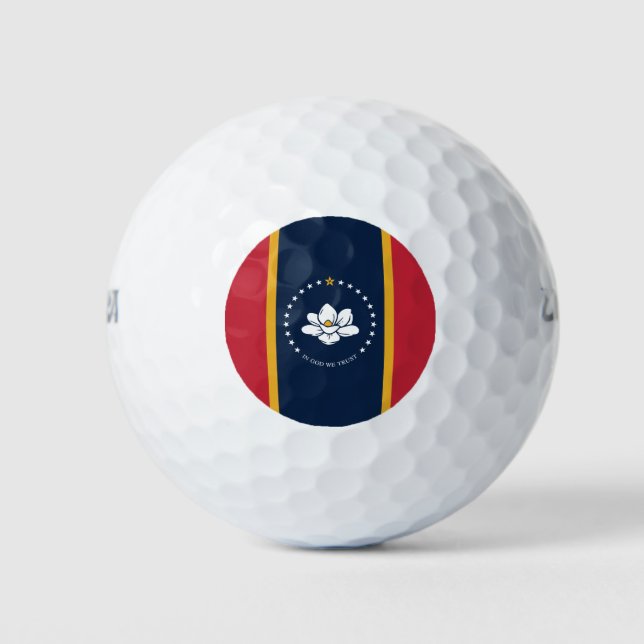 2020 New Mississippi In God We Trust State Flag Golf Balls (Front)